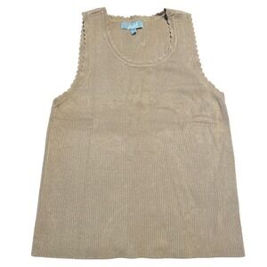 Marled Reunited Clothing Scalloped Neck Sweater Sleeveless Top - Size L